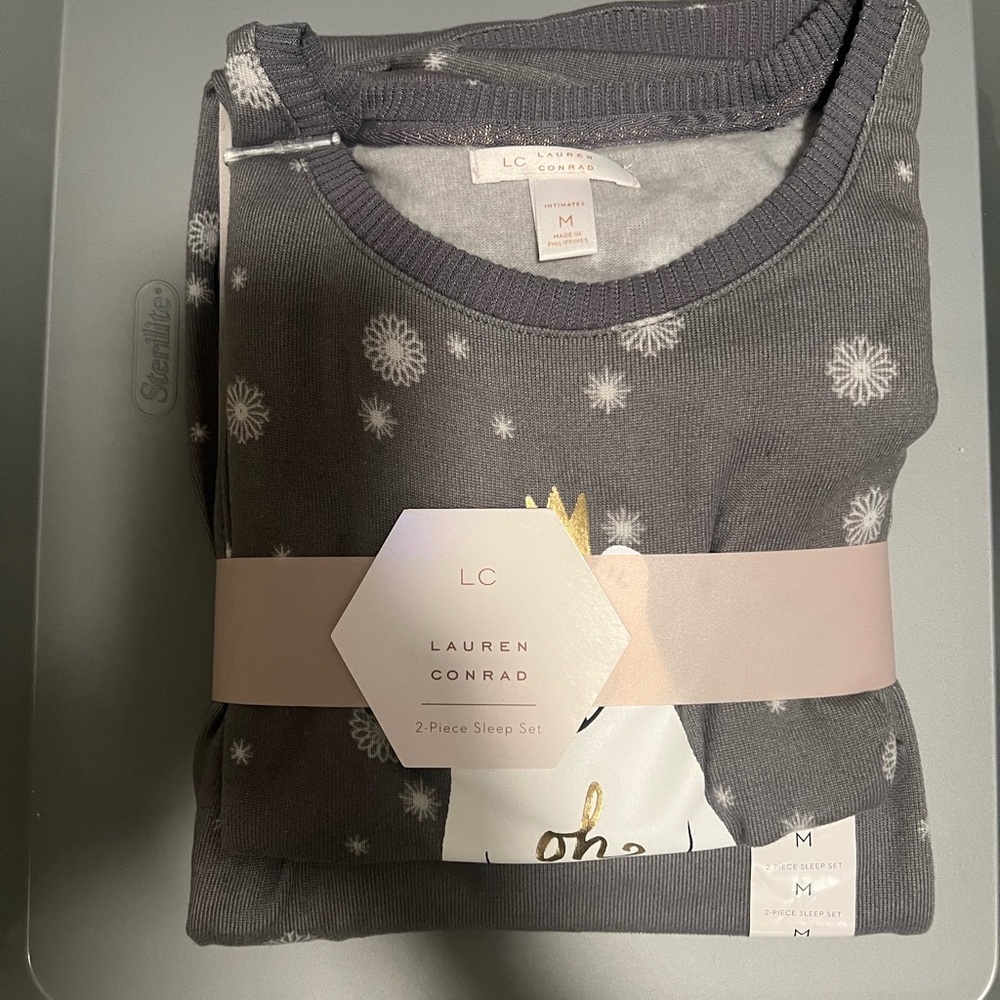 LC Lauren Conrad Gray Pajama Set